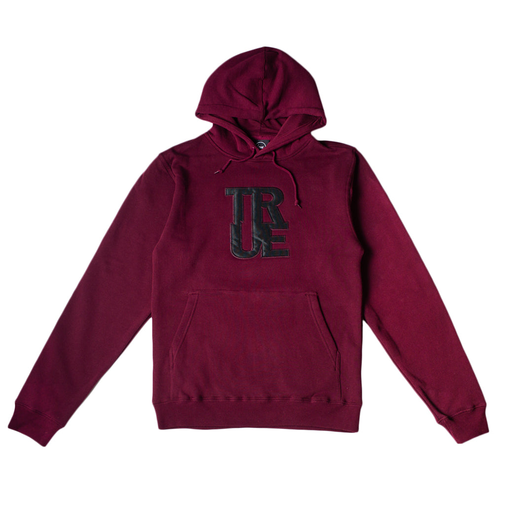 Mens True Logo Hoodie Maroon/Black