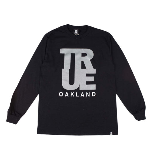 Men's True Logo Oakland Long Sleeve T-Shirt Black