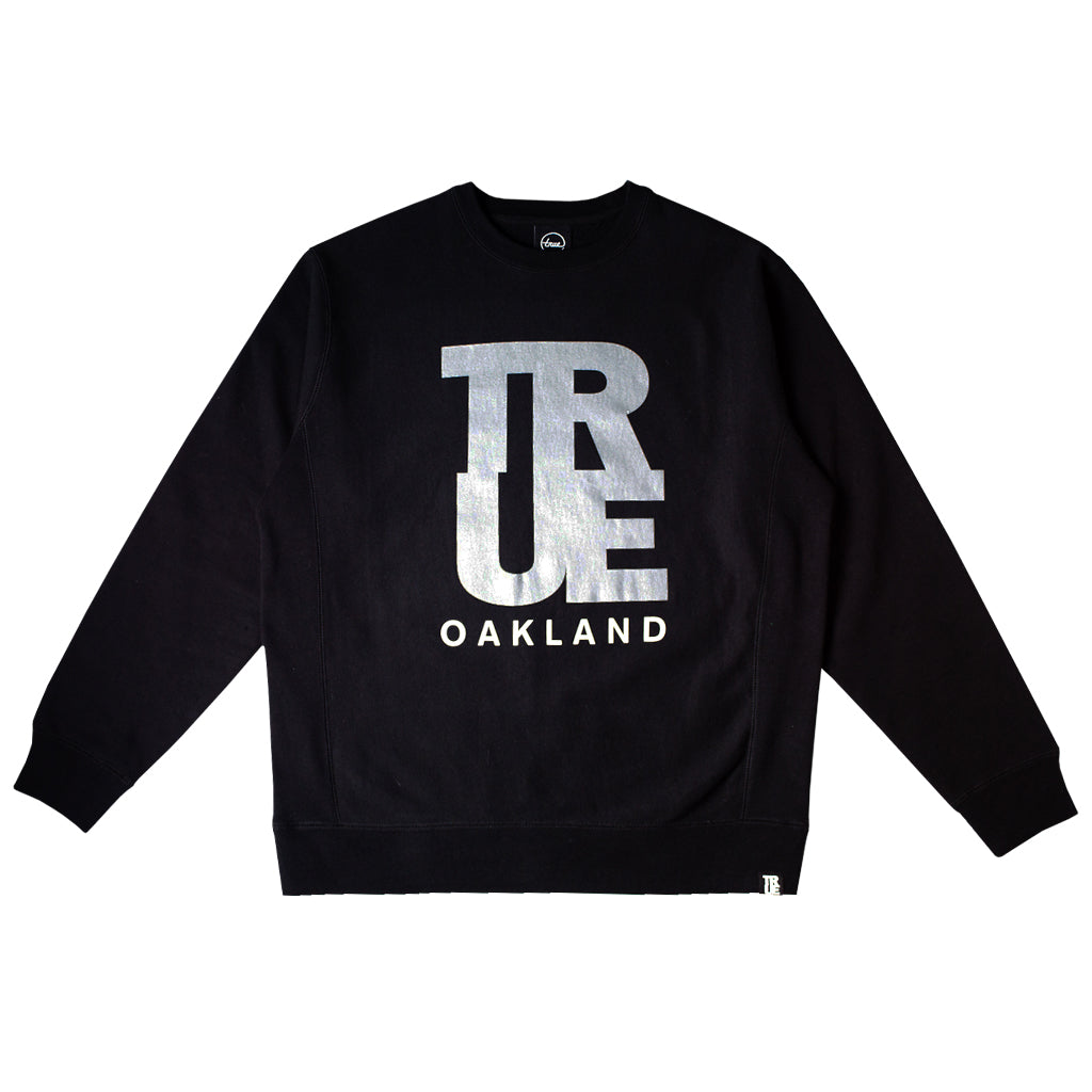 Men's True Logo Oakland Crewneck Sweatshirt Black
