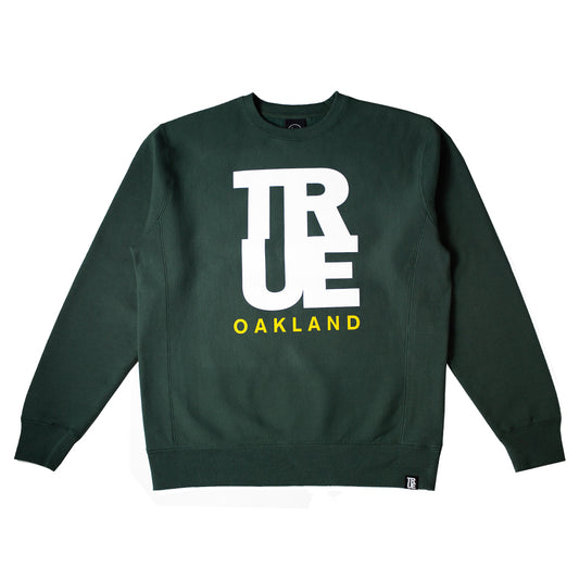 Men's True Logo Oakland Crewneck Sweatshirt Green