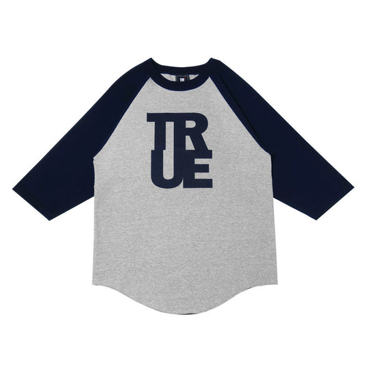 Mens True Logo Raglan T-Shirt Grey/Navy - Shop True Clothing