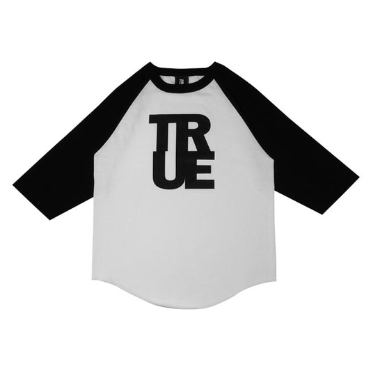 Mens True Logo Raglan T-Shirt White/Black - Shop True Clothing