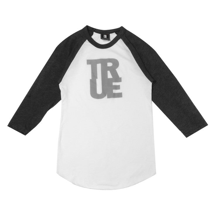 Womens True Logo Raglan T-Shirt White/Grey - Shop True Clothing