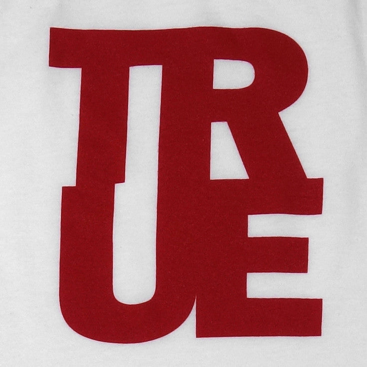Womens True Logo Raglan T-Shirt White/Red - Shop True Clothing