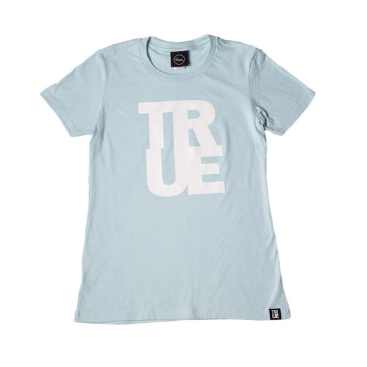 True Womens Logo T-Shirt Light Blue/White