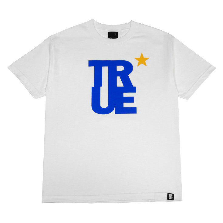Mens True Logo Star T-Shirt White/Royal - Shop True Clothing
