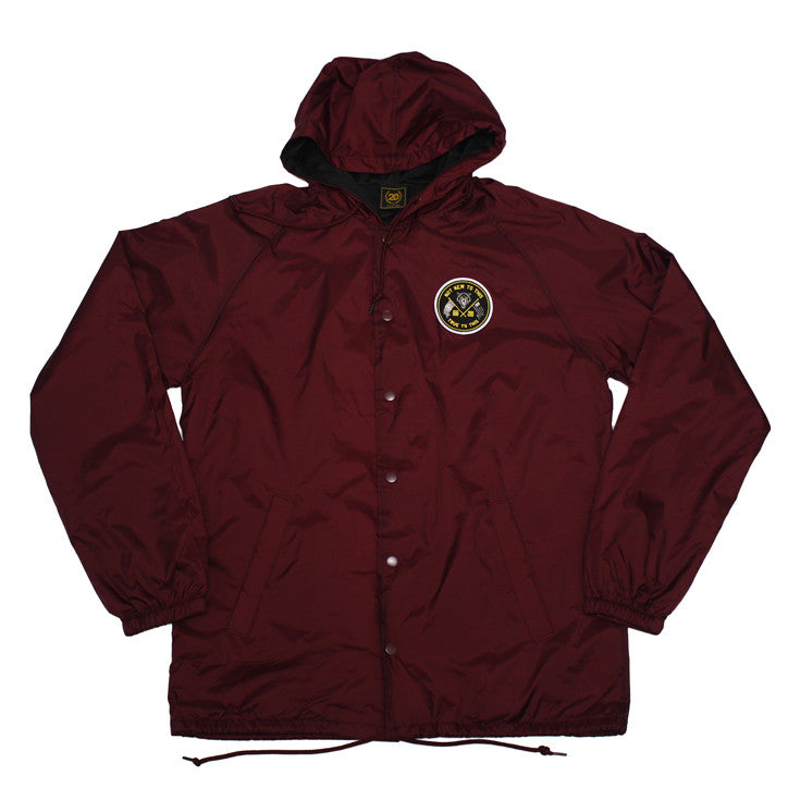 True Mens Nations Hooded Coaches Jacket Burgundy - Shop True Clothing