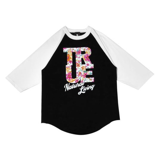 Mens True Natural Living Raglan T-Shirt Black/White - Shop True Clothing