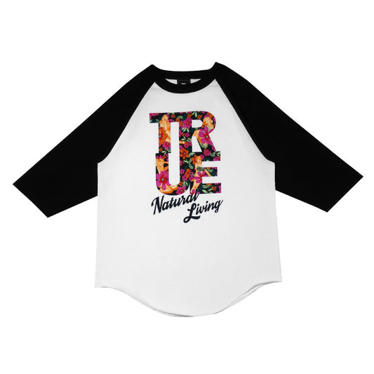 Mens True Natural Living Raglan T-Shirt White/Black - Shop True Clothing