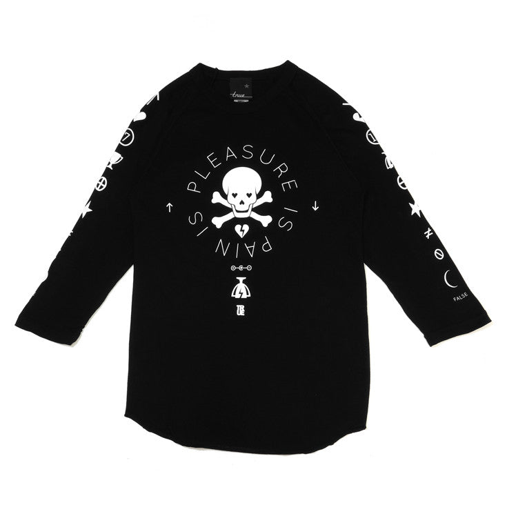 Womens True Pleasure Pain Raglan T-Shirt Black - Shop True Clothing