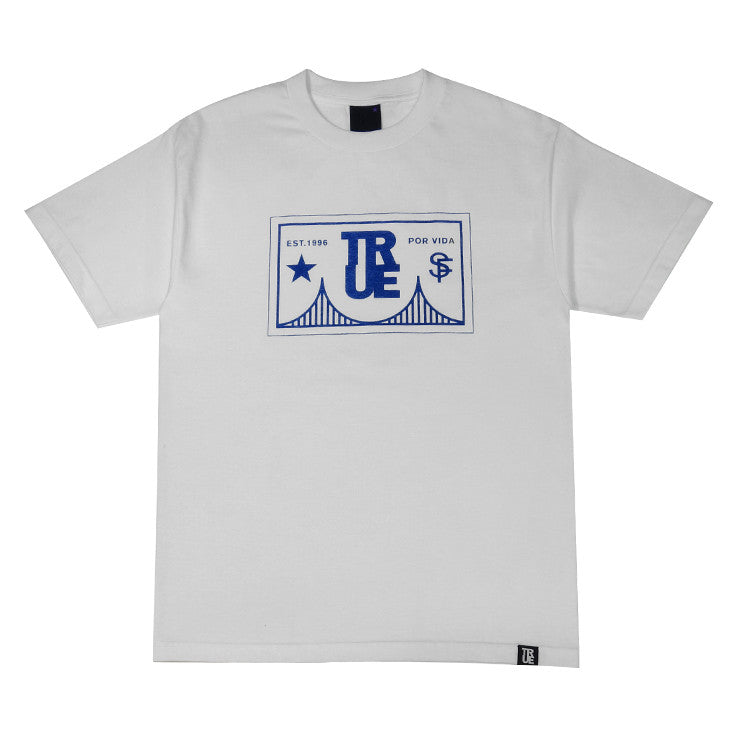 Mens True Por Vida T-Shirt White/Blue - Shop True Clothing