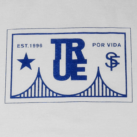 Mens True Por Vida T-Shirt White/Blue - Shop True Clothing