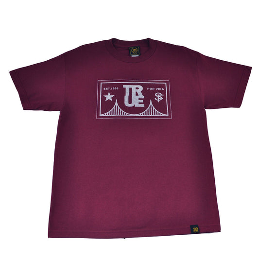 Mens True Por Vida T-Shirt Burgundy - Shop True Clothing