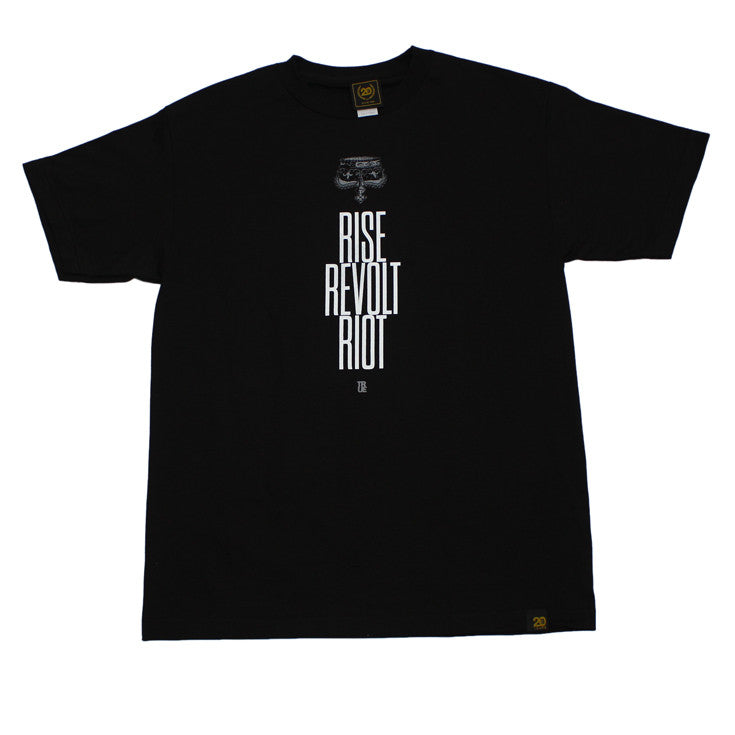 Mens True Rise Revolt Riot T-Shirt Black - Shop True Clothing