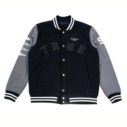 True Mens School Daze Varsity Jacket Black - Shop True Clothing