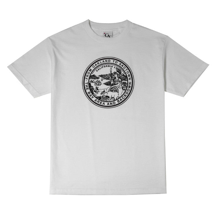 Mens Cali State Seal T-Shirt White - Shop True Clothing