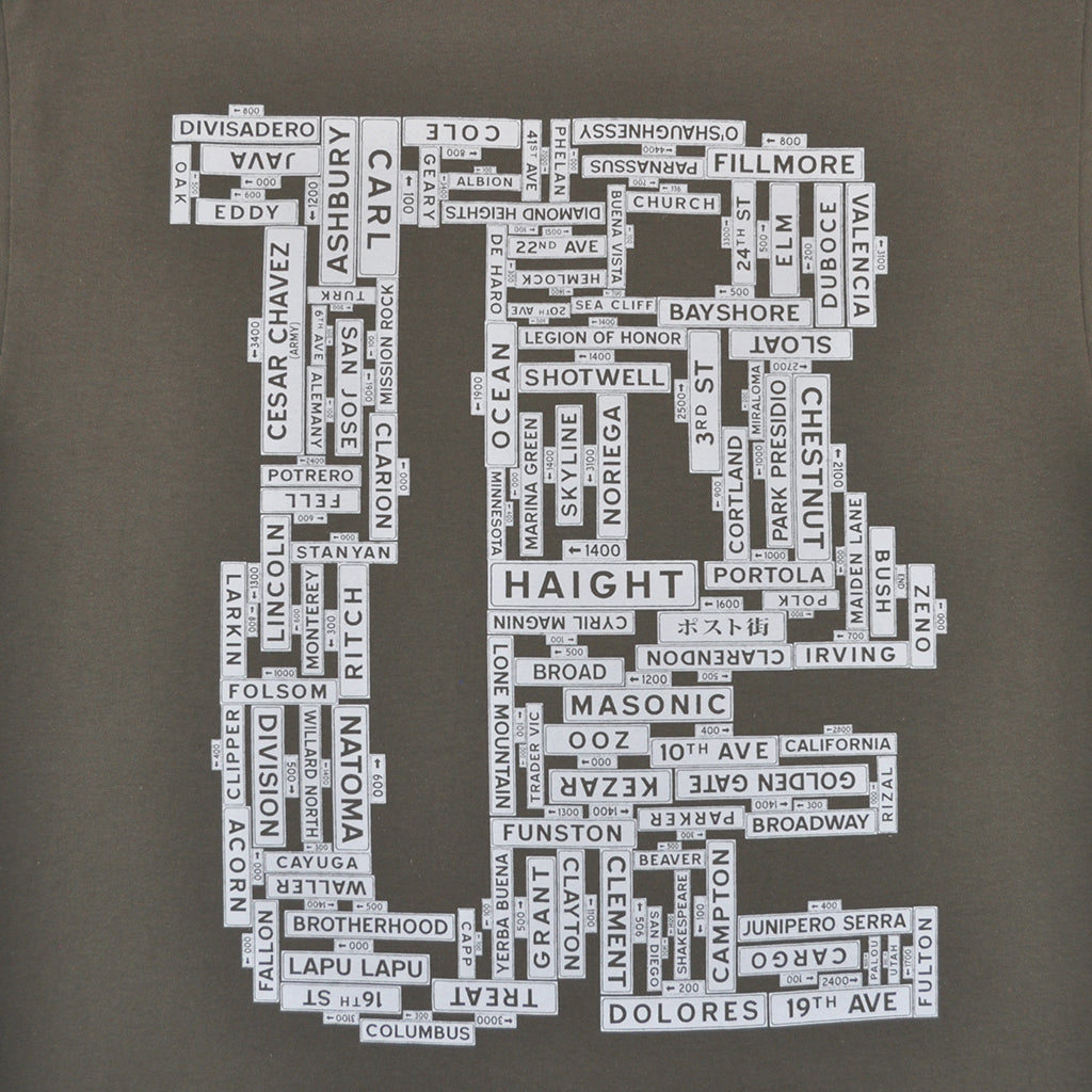 Mens True Street Signs T-Shirt Olive - Shop True Clothing
