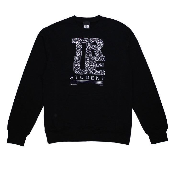 Mens True Student Crewneck Sweatshirt Black - Shop True Clothing