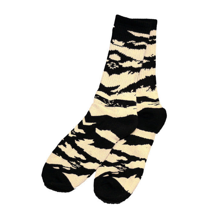 Tiger Camo Socks Natural/Black - Shop True Clothing