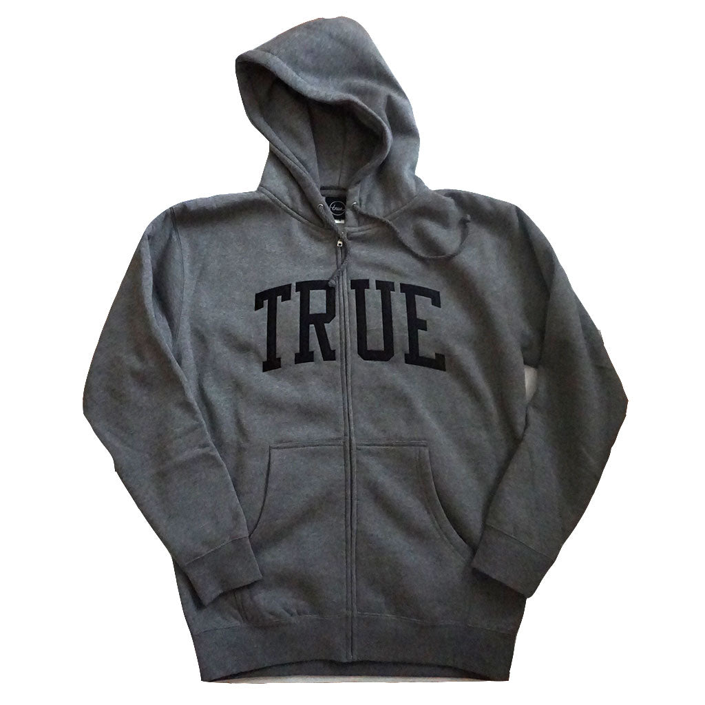 Men's True Arched Zip Hoodie Grey/Black