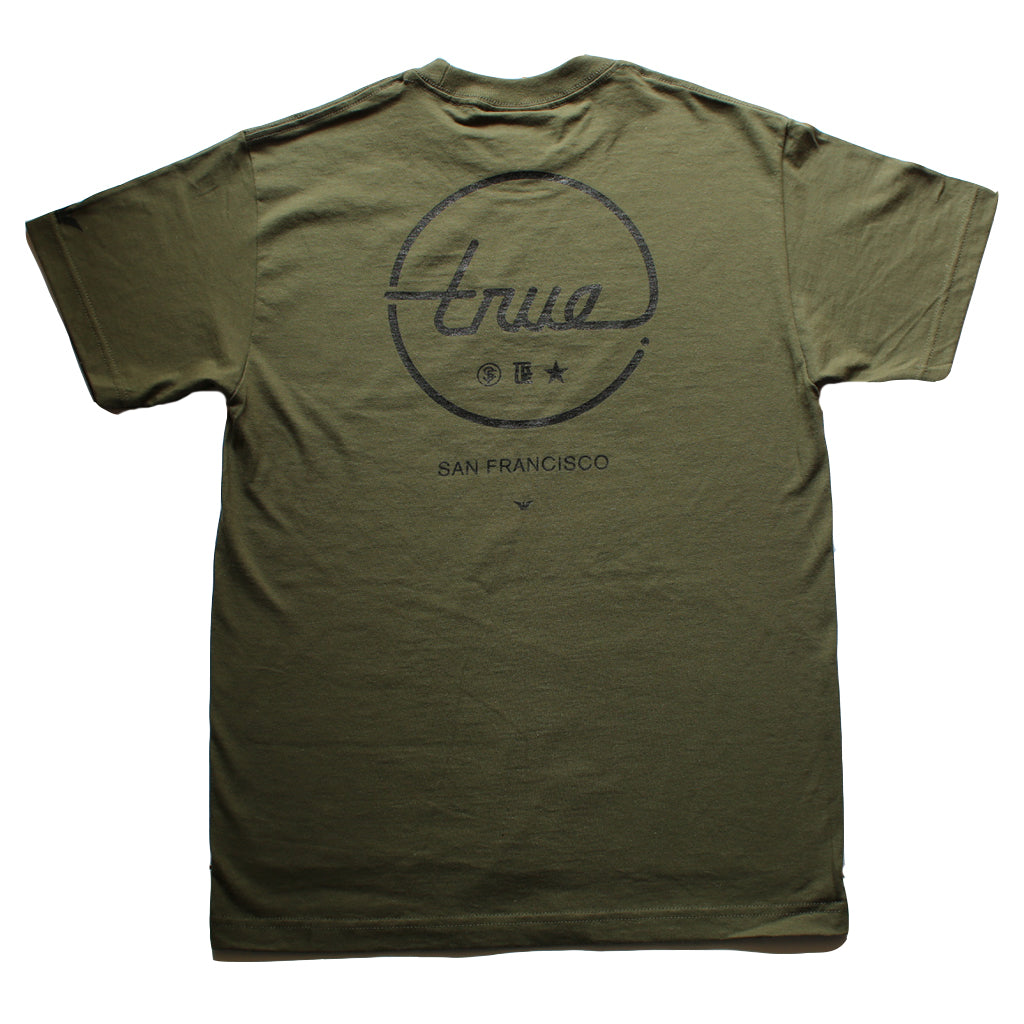 Mens True Circle Darkside T-Shirt Olive