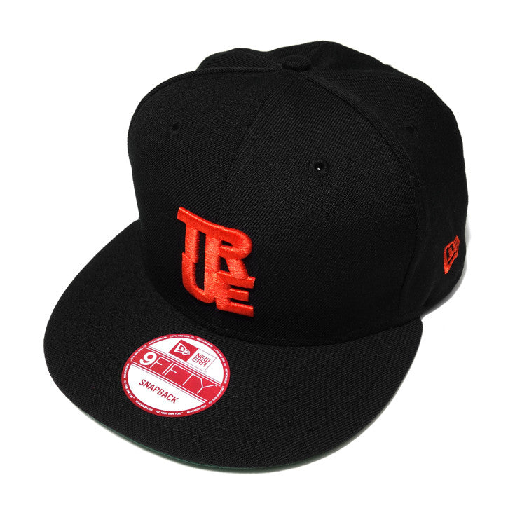 True Logo New Era Snapback Cap Black/Orange - Shop True Clothing