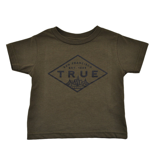 Kids True Established T-Shirt Olive - Shop True Clothing