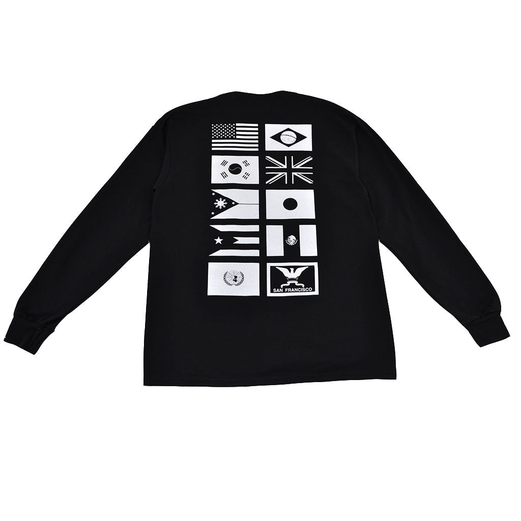 Mens True Nations Long Sleeve Pocket T-Shirt Black - Shop True Clothing