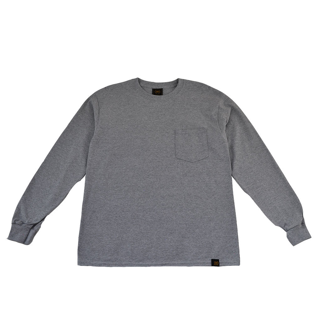 Mens True Nations Long Sleeve Pocket T-Shirt Heather - Shop True Clothing