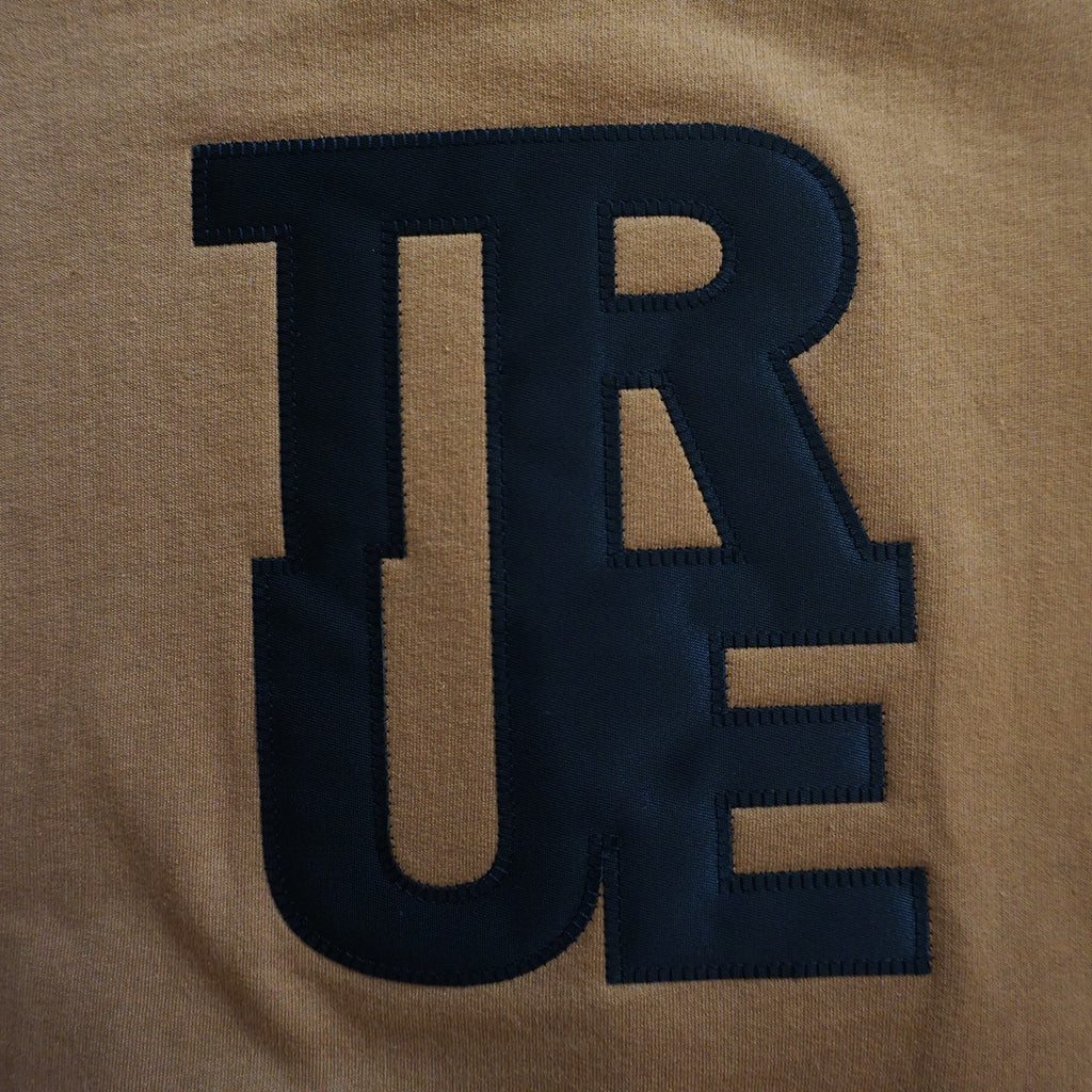 Womens True Logo Crewneck Sweatshirt Tan/Black
