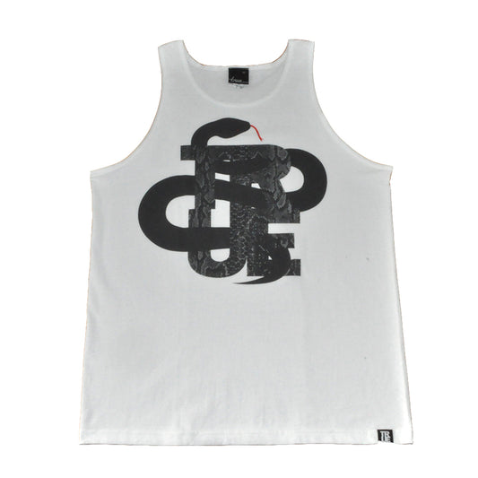 True Mens Logo Snake Tank Top White - Shop True Clothing