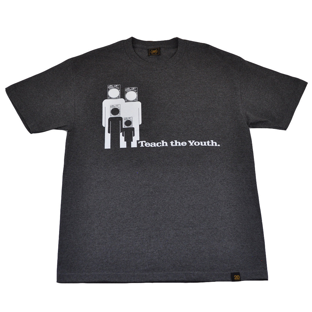 Mens Ongaku Teach Youth T-Shirt Charcoal - Shop True Clothing