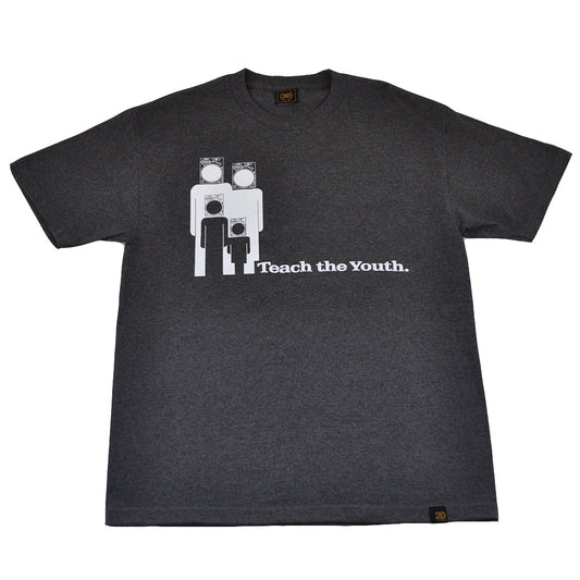 Mens Ongaku Teach Youth T-Shirt Charcoal - Shop True Clothing