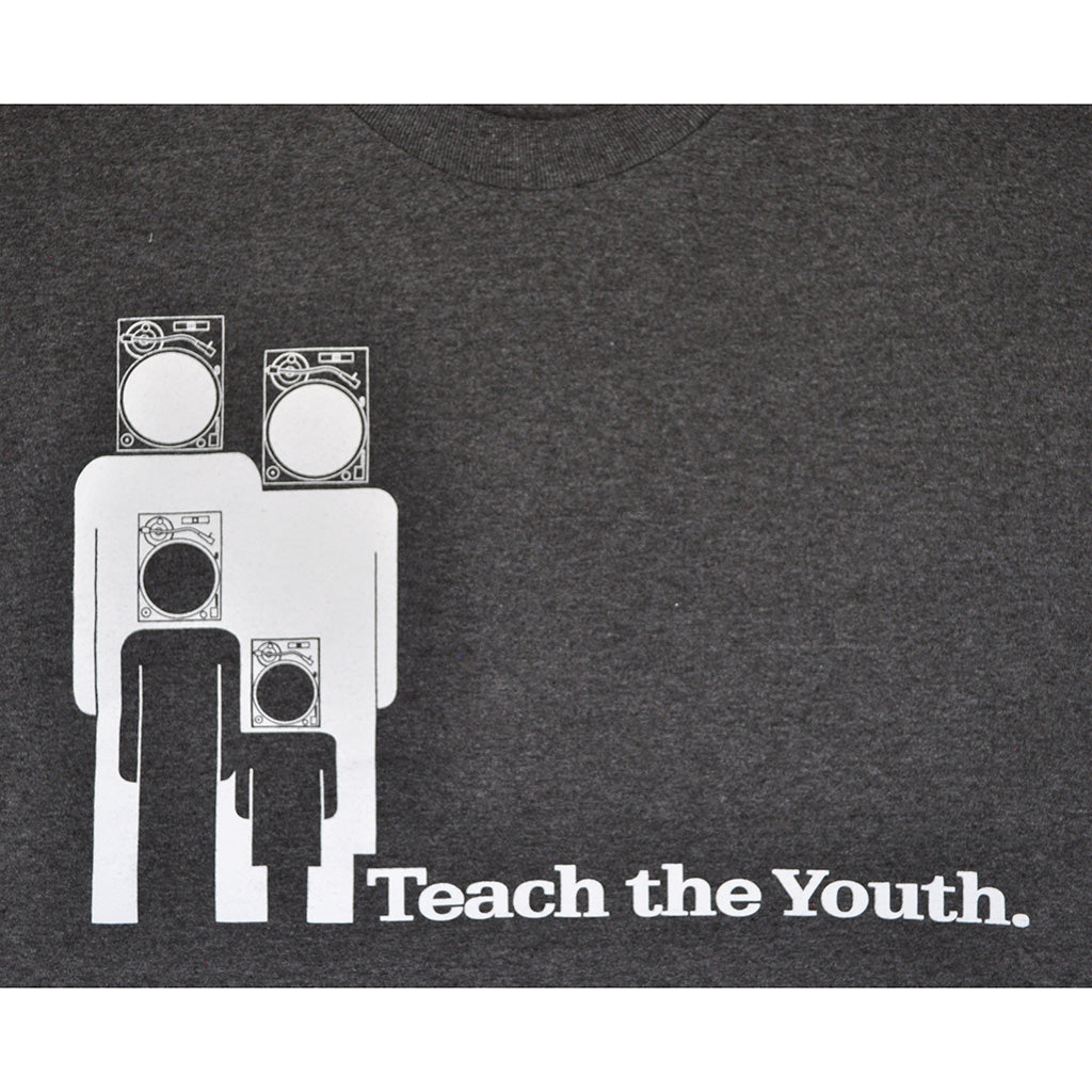Mens Ongaku Teach Youth T-Shirt Charcoal - Shop True Clothing