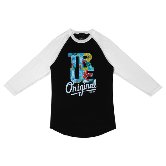 Womens True Floral Raglan T-Shirt Black - Shop True Clothing