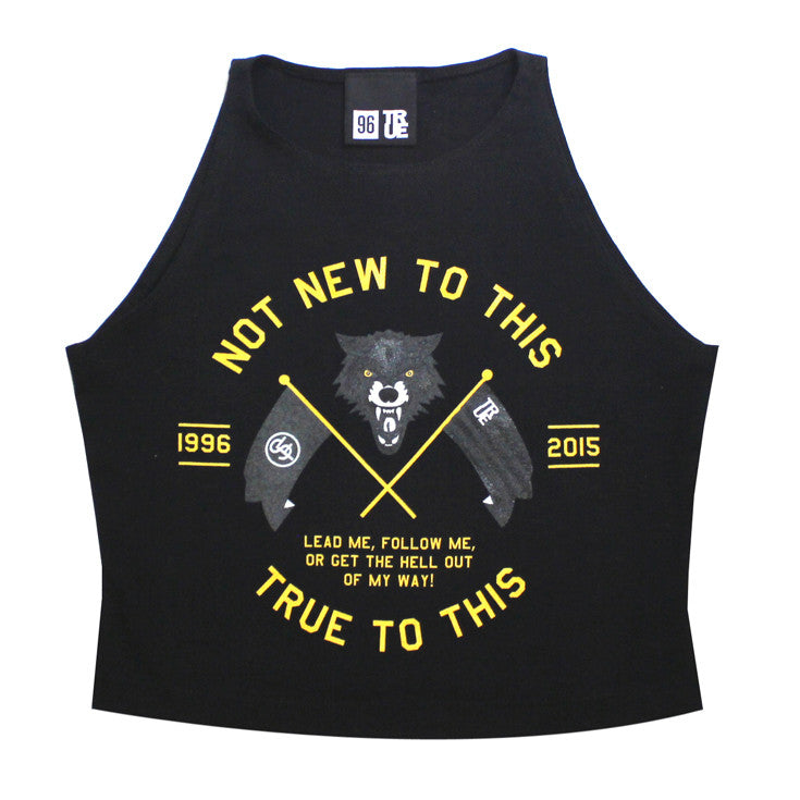 Womens True Wolves Cropped Tank Top Black - Shop True Clothing