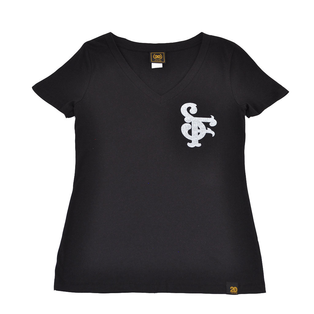 True Womens NSF V-Neck T-Shirt Black. - Shop True Clothing