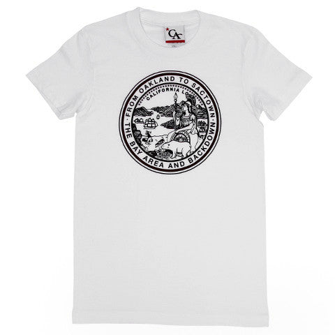 Womens Cali State Seal T-Shirt White - Shop True Clothing